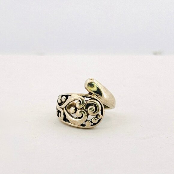 Estate Sterling Silver 960 Swirl Design Adjustable Ring Size 6.25 5.3g Artisan - Picture 1 of 11